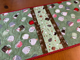 Quilted Table Runner Cocoa Mugs Handmade Holiday Decor