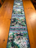 Handmade Quilted Blue Floral Garden Table Runner