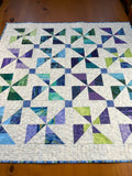 Table Topper Pinwheel Design Handmade Quilted Square Home Decor