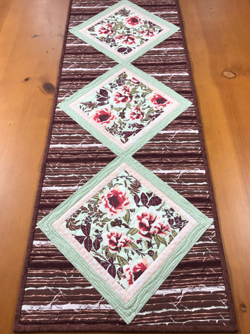 Table Runner Floral Quilted Home Decor