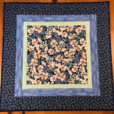 Handmade Quilted Table Topper Peach Flowers