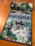 Handmade Quilted Blue Floral Garden Table Runner