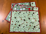 Placemats Cocoa Mugs Set of 4 Handmade Quilted Holiday Kitchen Decor