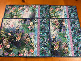 Placemats Set of 4 Blue Floral Kitchen Decor