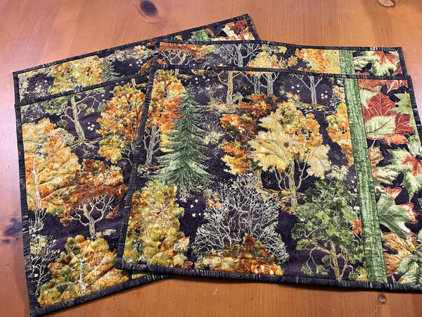 Placemats Set of 4 Fall Trees Kitchen Decor
