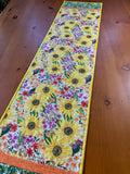 Flowers Spring Quilted Handmade Table Runner