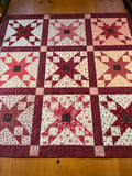 Tablecloth Handmade Quilted Table Topper Red Tones Table Decor