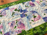Lilac Flowers Spring Quilted Table Runner