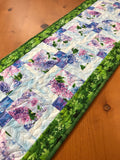 Lilac Flowers Spring Quilted Table Runner