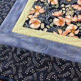 Handmade Quilted Table Topper Peach Flowers